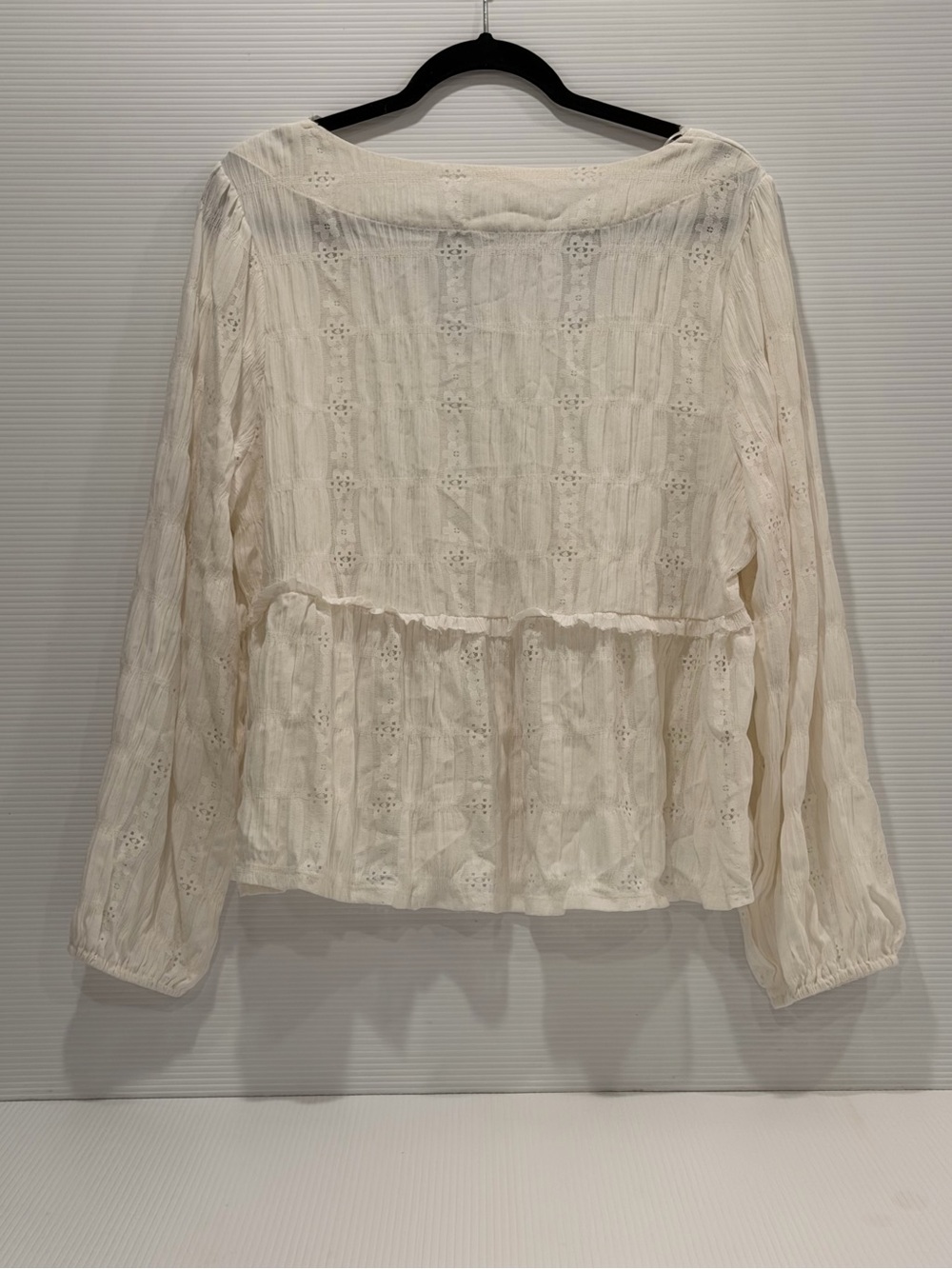 FRYE AND CO. Cream Eyelet Ruffle Blouse - Picture 2 of 4